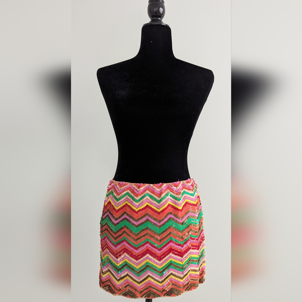 Hazel Multicolor Chevron Pencil Skirt